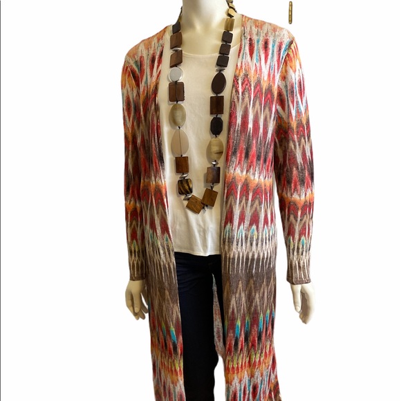 Chico's Sweaters - ❤️SALE CHICOS Jackpot Red Pattern Duster Cardigan